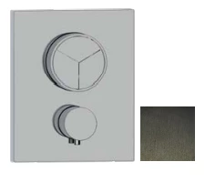 SB Push Square mitigeur thermostatique encastré avec inverseur à bouton-poussoir 3 voies et régulateur de débit Gun metal PVD 120895513