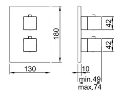 SB Square universel avec 2 sorties en acier inoxydable 1208955143