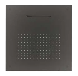 SB Square 316 Douche de pluie encastrée avec tête de douche ondulée 38x38cm PVD gun metal 1208955326