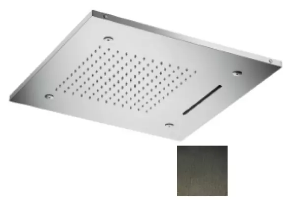 SB Chromothérapie Douche Pluie Encastrée 3 faisceaux 50x50 cm PVD Gun Metal 1208955449