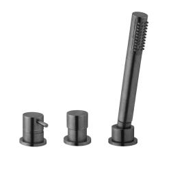 Waterevolution Flow Mitigeur de bain 3 trous pour montage sur gorge PVD Gun Metal T138GME