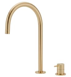 Robinet de lavabo Waterevolution Flow à 2 trous avec bec haut 200 mm Light Gold T1122UWGE