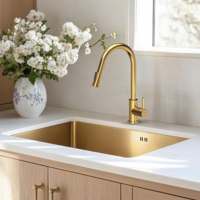 Quadri Leeds mitigeur de cuisine avec douchette extractible avec 2 réglages PVD or brossé 1208955910