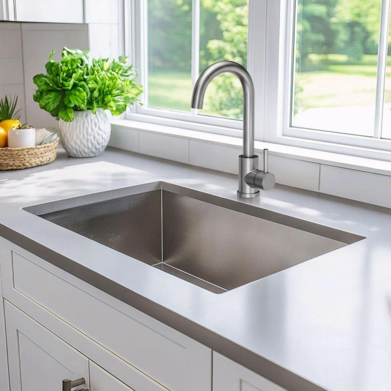 Quadri Coventry mitigeur de cuisine chrome mat avec bec pivotant 1208956032