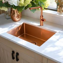 Quadri Stamford mitigeur de cuisine avec bec amovible cuivre PVD 1208956083