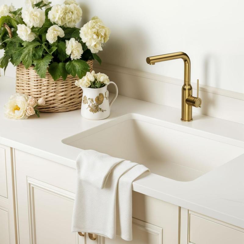 Quadri Stamford mélangeur de cuisine or avec bec amovible 1208956084