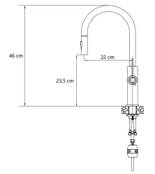 Quadri Retford mélangeur de cuisine en acier inoxydable avec bec amovible et réglage de pulvérisation 1208956088