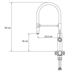 Quadri Retford mélangeur de cuisine en acier inoxydable avec bec flexible noir 1208956089