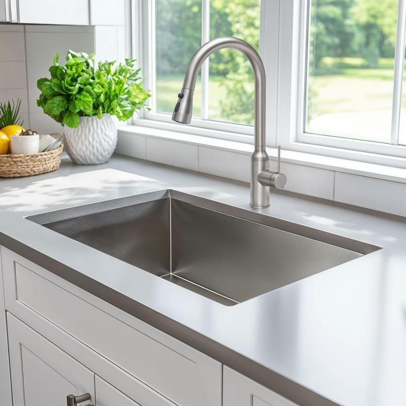 Quadri Stamford mélangeur de cuisine en inox avec bec amovible et position de pulvérisation 1208956096