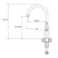 Quadri Worksop robinet de cuisine classique nostalgique en laiton PVD avec poignée en céramique 1208956101