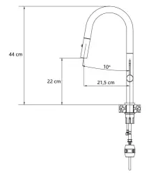 Quadri Brighton mélangeur de cuisine gun metal avec bec extractible avec pulvérisateur 1208956105