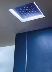 SB Rainbow douche à effet de pluie avec jet de glace pour montage encastré au plafond avec éclairage chromothérapeutique en acier inoxydable 1208956229