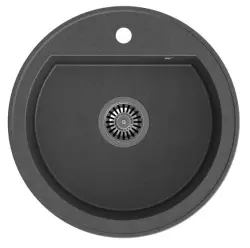 Quadri Norwich Anthracite Évier Rond en Granit 51 cm Encastré - 1208956316