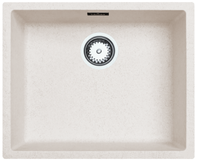 Évier crème sable 50x40cm sous plan, à fleur de plan ou en surface avec bouchon en inox 1208956399