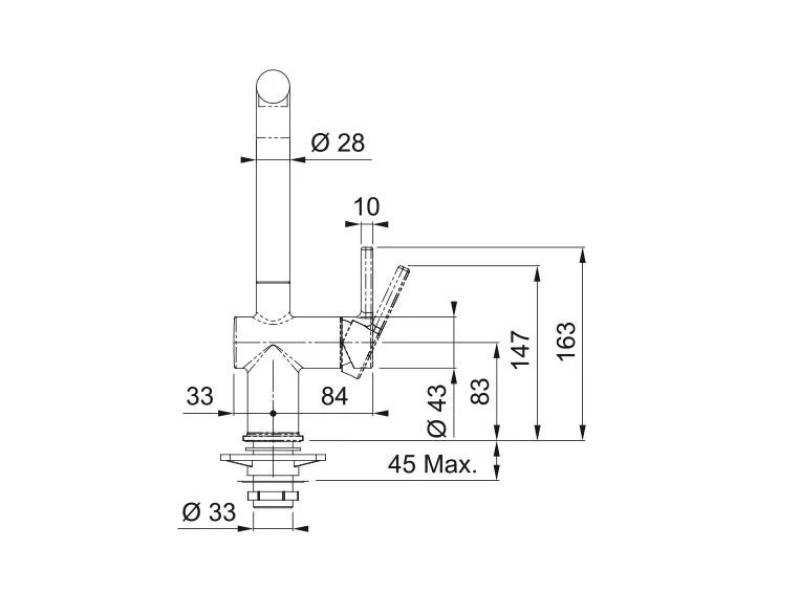 Franke Active L Robinet de cuisine noir mat avec bec pivotant 115.0653.371