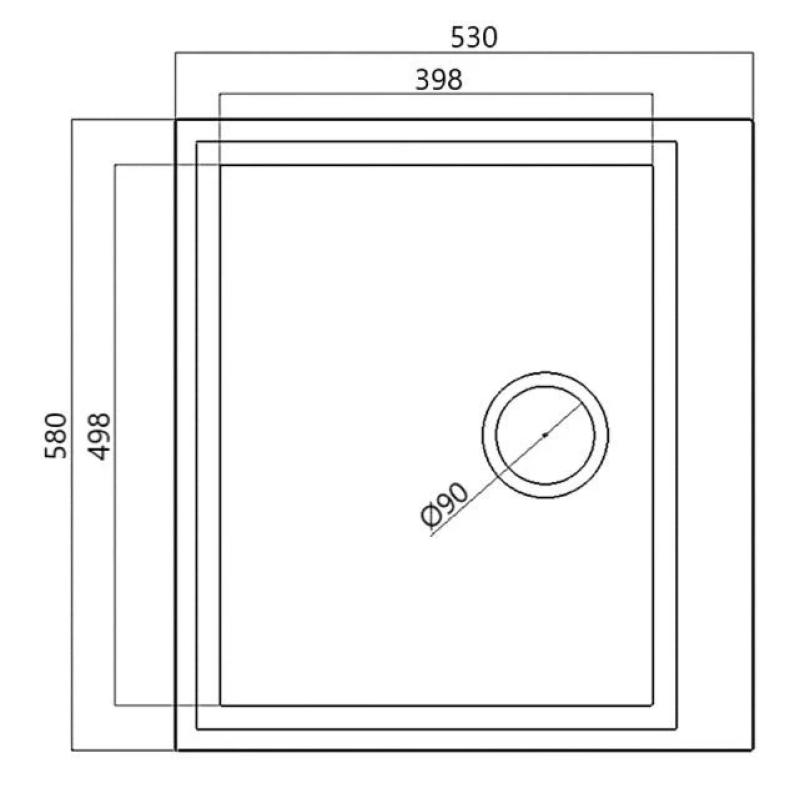 Evier à montage en surface noir 58x53cm avec espace pour trou de robinetterie avec bouchon noir 1208956761