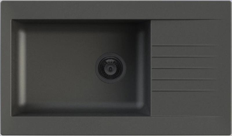 Ausmann Fibre grand évier en plastique noir réversible avec égouttoir en surface 86x50 cm 1208956781