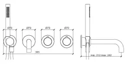 SB 316 AESTHETICS Mitigeur thermostatique rond pour baignoire encastré Inox 316 1208956820