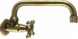 PB classic robinet mural de lavabo avec manette croisillon eau froide et bec pivotant Bronze 1208956897