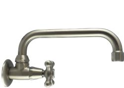 PB Classic Robinet mural de lavabo avec manette croisillon eau froide et bec pivotant Acier inoxydable 1208956898