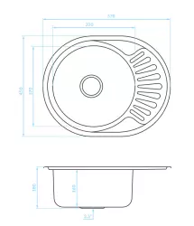 Ausmann Basic inox évier à poser avec égouttoir réversible 57x45 cm avec siphon 1208956973