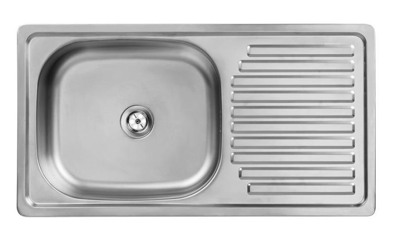 Ausmann Basic inox évier en surface	avec égouttoir réversible 75x40 cm avec siphon 1208956996