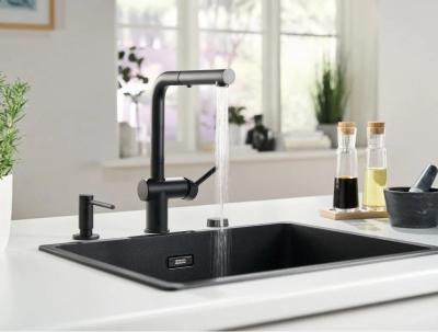 Franke Active L mitigeur de cuisine noir mat avec douchette extractible 115.0653.382