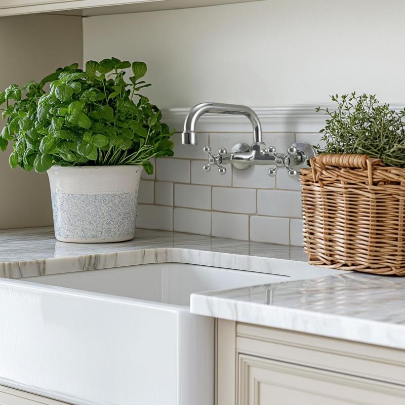 Robinet mural de cuisine classique AquaTrimo Vivaldi dessus bec chrome 21VV7066CM