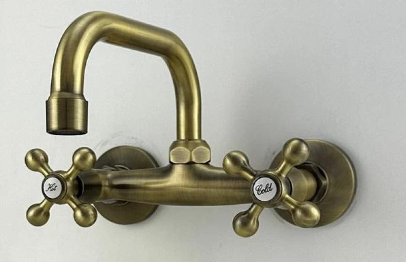 AquaTrimo Vivaldi Robinet mural de cuisine classique dessus bec bronze 21VV7066BN