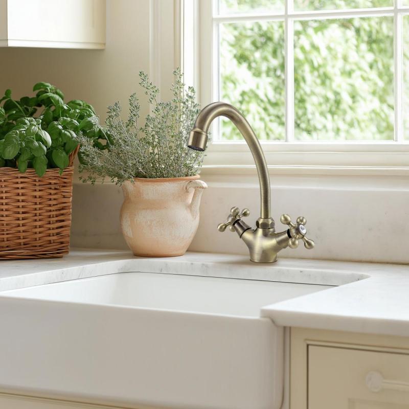 AquaTrimo Vivaldi robinet de cuisine nostalgique bronze 21VV7067BN