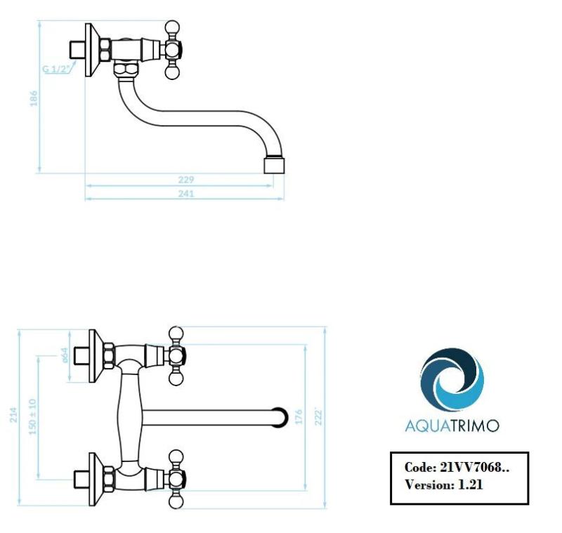 AquaTrimo Vivaldi robinet mural de cuisine classique bronze 21VV7068BN