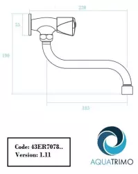 AquaTrimo Elgar Robinet lavabo mural avec manette croisillon eau froide et bec long chromé 43ER7078CM