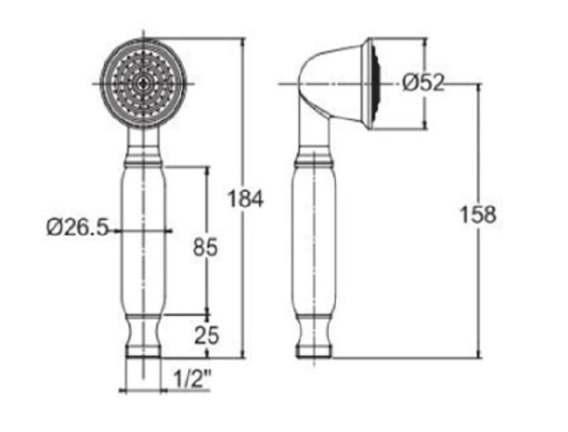 PB Classic Douchette à main avec poignée blanche couleur Acier inoxydable 1208957105