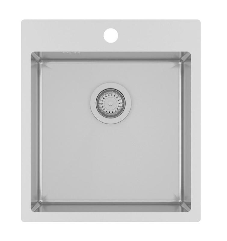 Évier en inox Ausmann Oder Blue 45x50 cm montage affleurante et montage en surface avec plan de robinet 1208957117