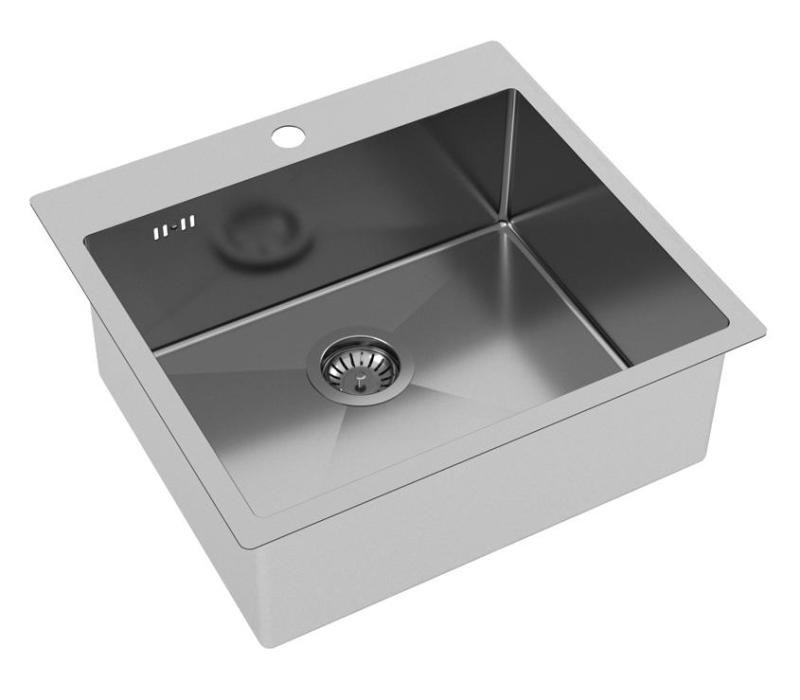 Ausmann Oder Bleu évier en inox 55x50cm pour montage  en surface  ou à fleur de plan de travail avec surface pour robinet 1208957118