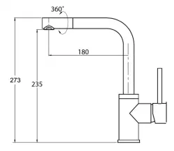 Ausmann Lavea robinet de cuisine en cuivre Cuivre PVD avec bec pivotant 1208957132