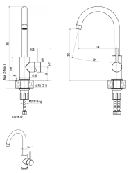 Ausmann Petra mitigeur de cuisine avec bec pivotant chrome tout métal 1208957156