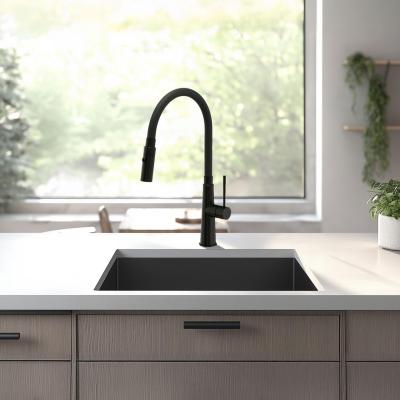 Quadri Preston mitigeur de cuisine noir mat avec bec flexible 2 positions noir 1208957227