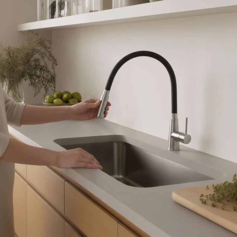 Quadri Preston mélangeur de cuisine en inox avec bec flexible 2 positions noir 1208957228