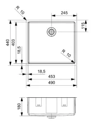 Reginox New York évier en acier inoxydable 45x40 cm sous plan, à fleur de plan ou en surface R35528