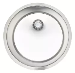 Évier Reginox New York rond en acier inoxydable diamètre 418 mm Montage affleurant A sous monter et à encastrer R36082