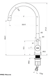 Lorreine Pro Round mitigeur de cuisine en inox massif avec bec rond et pivotant 1208957314