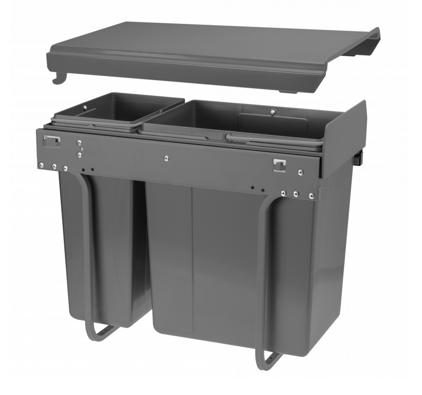 Système de tri de déchets encastrable Garbi Sorter S-30-2 avec 2 bacs 1 x 10 et 1 x 20 litres 1208957363