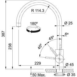 Franke robinet de cuisine en or Eos Neo bec pivotant pvd or 115.0681.243