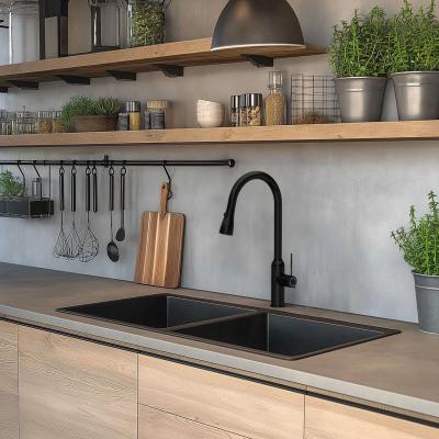 Franke Maris MRG 220/120-35-35 Édition noire Fragranite mat double évier encastré à fleur