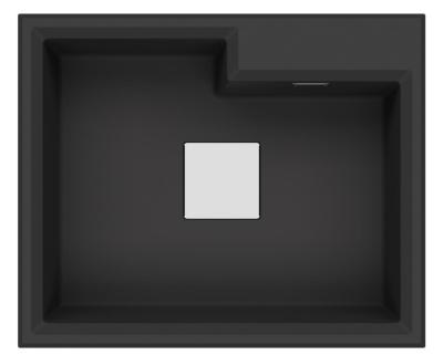 GraniteMy Limited évier de luxe en granit 61x50 cm noir avec bonde carrée 1208957390