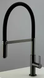 Ausmann Lavea Robinet de cuisine gun métal PVD graphite avec bec pivotant et flexible 1208957437