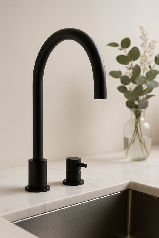 Waterevolution Flow Mélangeur de cuisine 2 trous noir mat T151PR