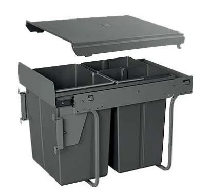 Garbi Carrier C-40-3-H système de tri de déchets encastrable avec ses propres glissières et 3 bacs à déchets 1 x 20 + 2 x 10 litres 1208957464