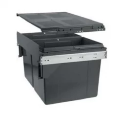 Système de déchets encastré Garbi Carrier C-60-2 avec ses propres rails et 2 poubelles 2 x 27 litres 1208957468